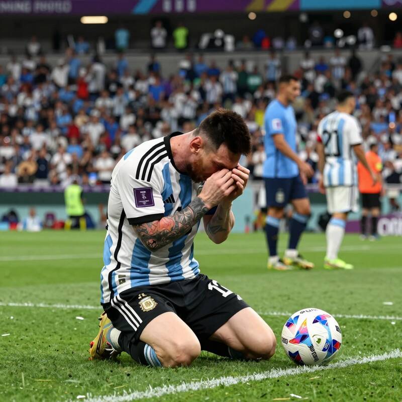 Messi khóc giữa hỗn loạn: Argentina thua trận, thua cả hình ảnh - 8359